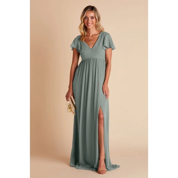 Birdy Grey Dresses & Skirts - Birdy Grey Dress Hannah Empire Chiffon Sea Glass XXLarge  Party Maternity